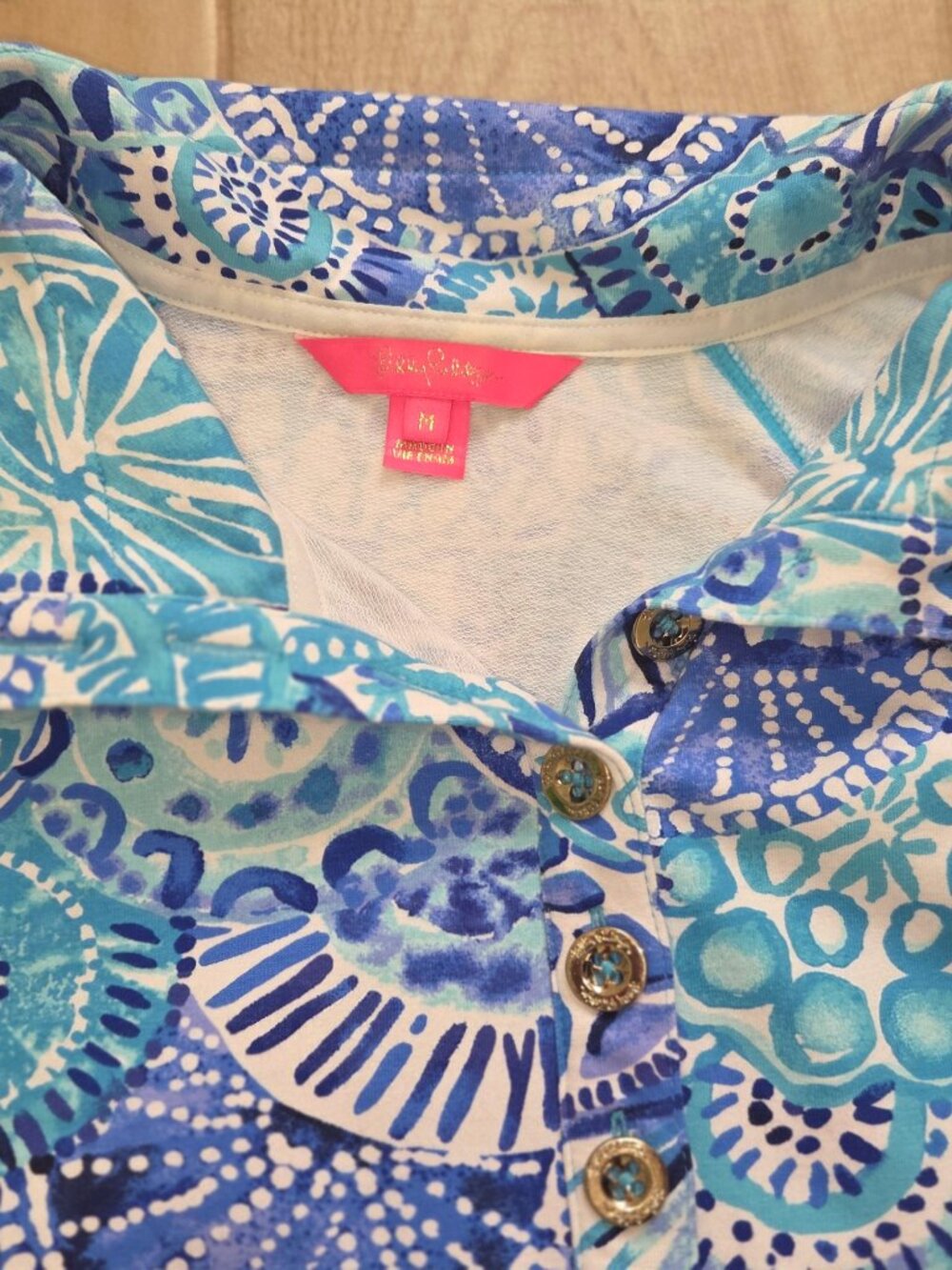 LILLY PULITZER UPF 50+ CAPTAIN DRESS Turquoise Oasis sz Medium - Picture 3 of 3